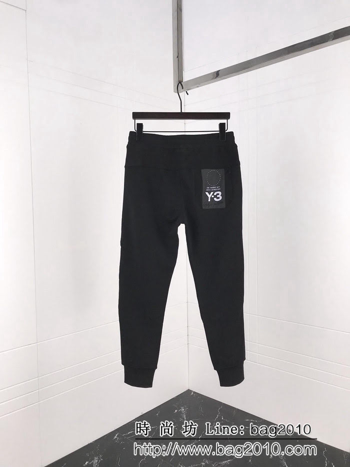 Y-3山本耀司 18fw新款 背後刺繡貼布logo 純棉絨男款衛褲 ydi1677